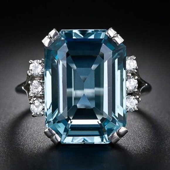 Jewelry - 💎 Crystal Clear Largr Pure Rectangle Zircon Rings for Women, INDN8310